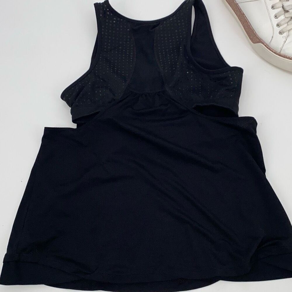 Athleta Small Black Gel Mesh Supercharged 2-in-1 Shelf Bra Tank Top Small Black - Picture 10 of 16